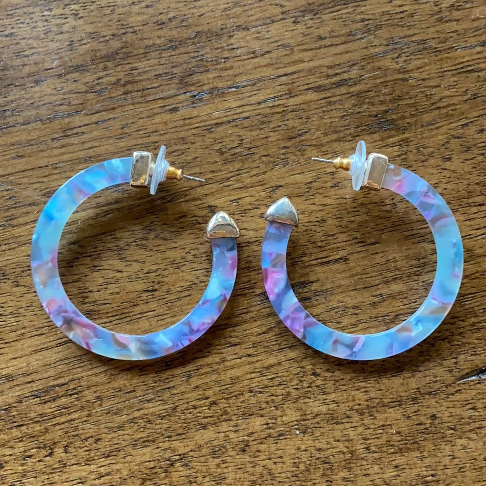 Acrylic Purple and Blue Hoops